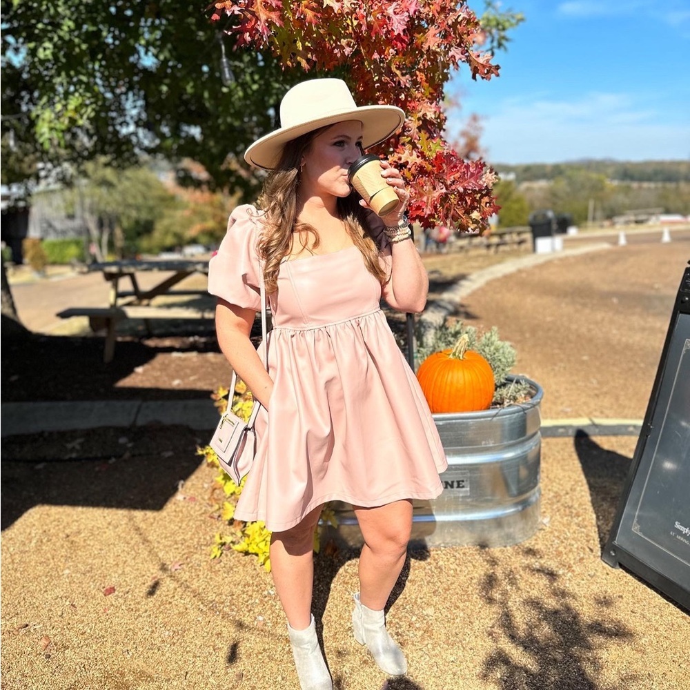 Pink Puff Sleeve Dress